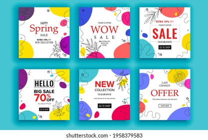 Set of sale banner template design. Vector illustration.