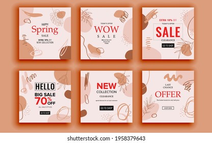 Set of sale banner template design. Vector illustration.