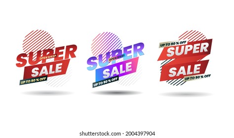 Diseño de plantilla de banner Set of Sale, oferta especial de Big sale. Ilustración vectorial.