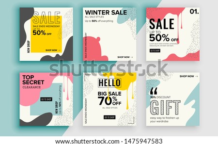 Set of sale banner template design. Vector illustration.