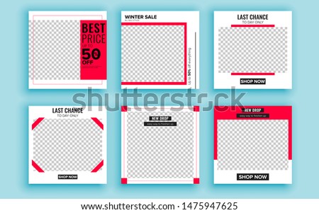 Set of sale banner template design. Vector illustration.