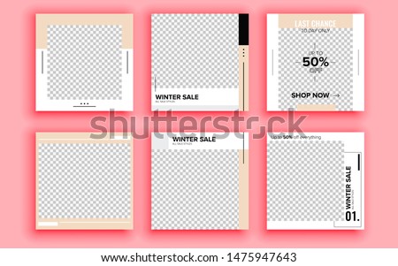 Set of sale banner template design. Vector illustration.