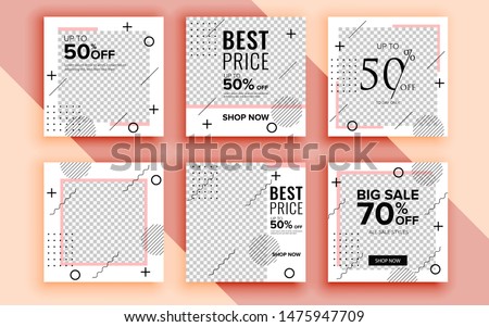 Set of sale banner template design. Vector illustration.