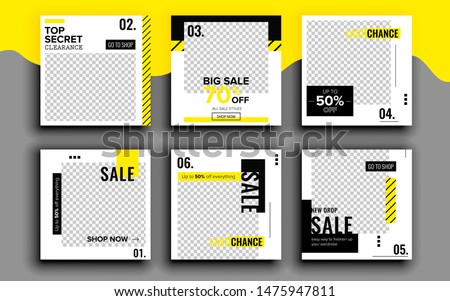 Set of sale banner template design. Vector illustration.