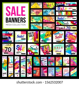 Set of sale banner template, discount, special offer. Vector illustration