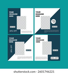 Set of sale banner template. Modern design template for promotion. Suitable for social media post 