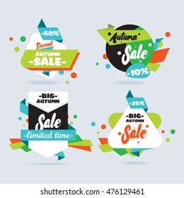 Set of sale banner templates and special offer. 50% off.