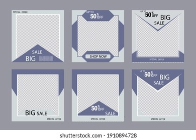 Set of sale banner which is suitable for social media post and web ads.