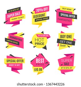Set of sale banners