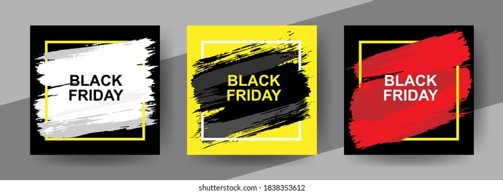 Set of sale banners. Black Friday sale banners. Vector illustrations.