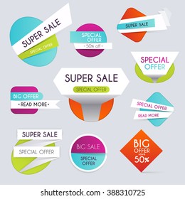 Set of sale banners design, discounts  and special offer. shopping background for business promotion. Vector illustration.
