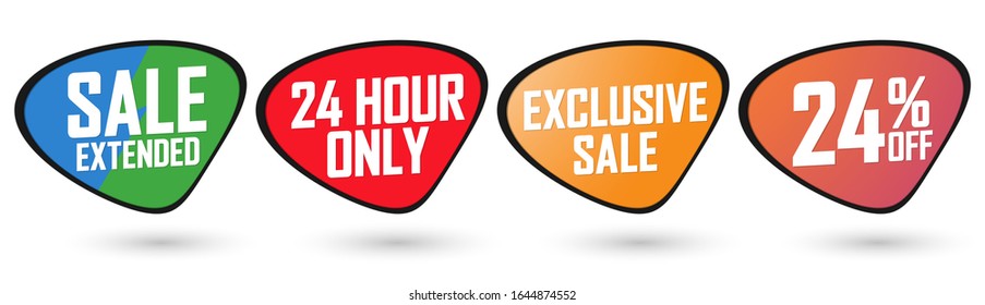 Set Sale banners design template, discount tags, vector illustration