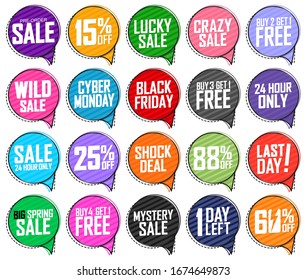 Set Sale banners design template, discount tags, vector illustration