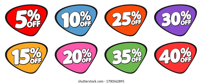 Set Sale banners design template, discount tags, great promotion, vector illustration