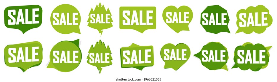 Set Sale banners design template, discount tags, vector illustration