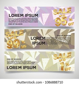 Set of sale banners design. Vector illustration. stylish horizontal banners design with geometric abstract 3 d design. Big sale banner. Sale and discounts. Vector illustration. futuristic modern