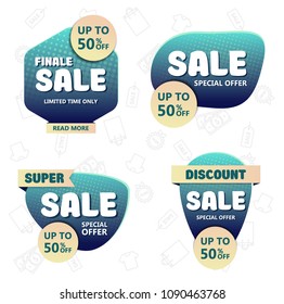 Set Of Sale Banners Design. Vector Illustration 
