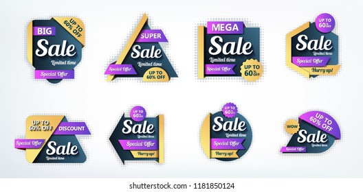 Set Of Sale Banners Design. Vector Illustration
