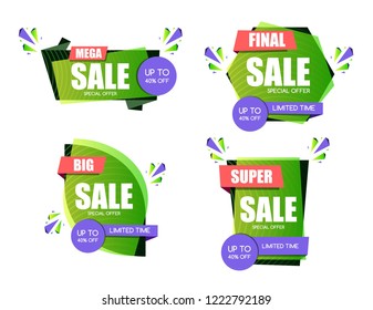 Set Of Sale Banners Design. Vector Illustration 