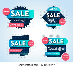 Set Of Sale Banners Design. Vector Illustration 