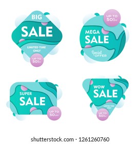 Set Of Sale Banners Design. Vector Illustration 