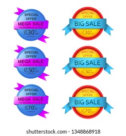 Set Of Sale Banners Design. Vector Illustrations