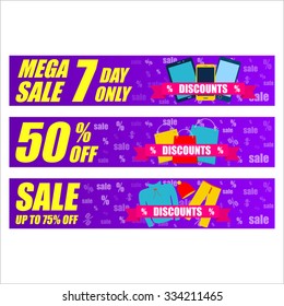 Set of sale banners design. Vector illustration