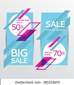 Set of sale banners design. Vector illustration