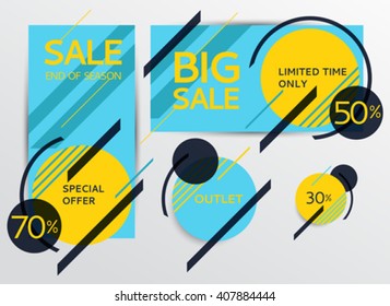 Set of sale banners design. Vector illustration