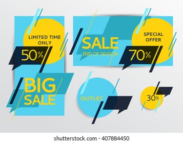 Set of sale banners design. Vector illustration