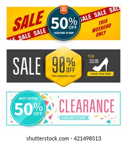 Set of sale banners design. Vector illustration