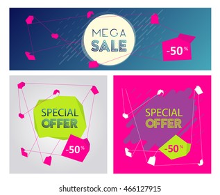 Set of sale banners design. Vector illustration