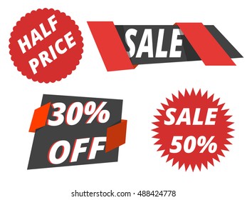 Set of sale banners design. Vector illustration