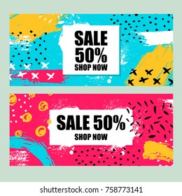 Set of sale banners design. Vector illustration. Discount banner design.