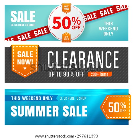 Set of sale banners design. Vector illustration
