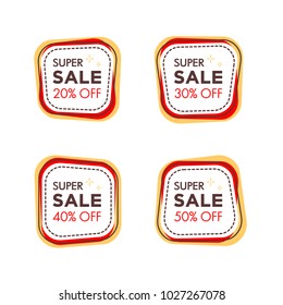 Set of sale banners, frames, labels, ribbons, stickers. Sale collection isolated on white background. Vector illustration.