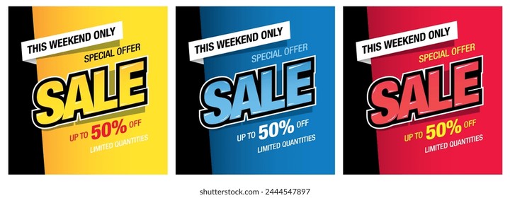 set of the sale banners layout design vector illustration