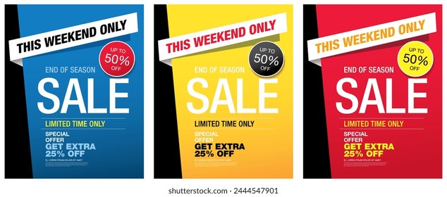 set of the sale banners layout design vector illustration