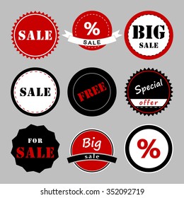 Set of sale banners. Sale tags. Shopping. Vector illustration