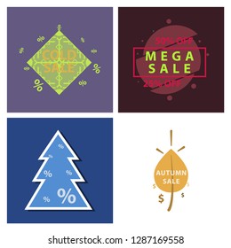 Set of sale banners template design. Vector illustration in color.
