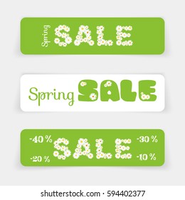 Set of Sale banners or website headers, discounts and special offer. Vector illustration, label for business promotion