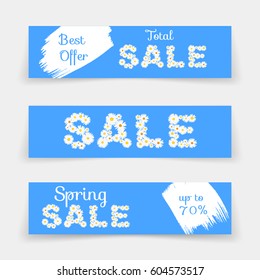 Set of Sale banners or website headers, discounts and special offer. Vector illustration, label for business promotion