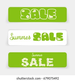 Set of Sale banners or website headers, discounts and special offer. Vector illustration, label for business promotion