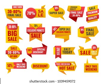 Set of Sale and Best Choice Badges and Labels. Vector illustration.