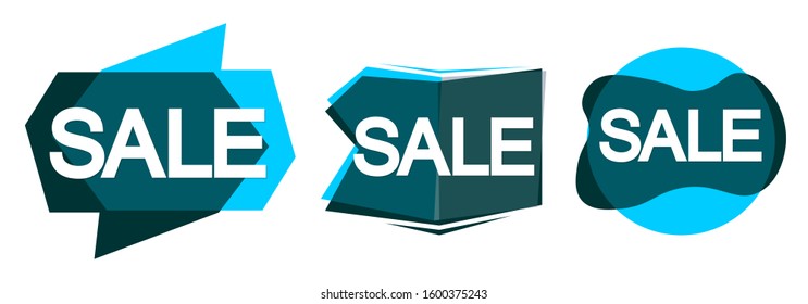 Set Sale bubble banners design template, discount tags,  app icons, vector illustration