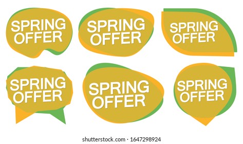 Set Sale bubble banners design template, Spring offer, discount tags, vector illustration