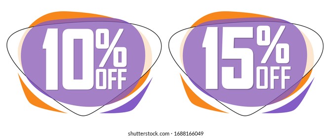 Set Sale bubble banners design template, discount tags, vector illustration