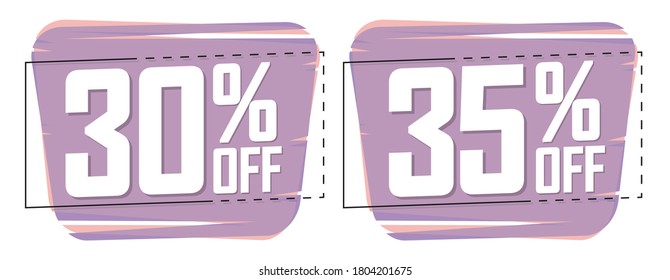 Set Sale bubble banners design template, discount tags, vector illustration