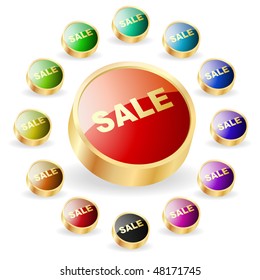 Set of sale buttons for web