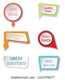 Set of sale and discount banners design. Vector illustration.